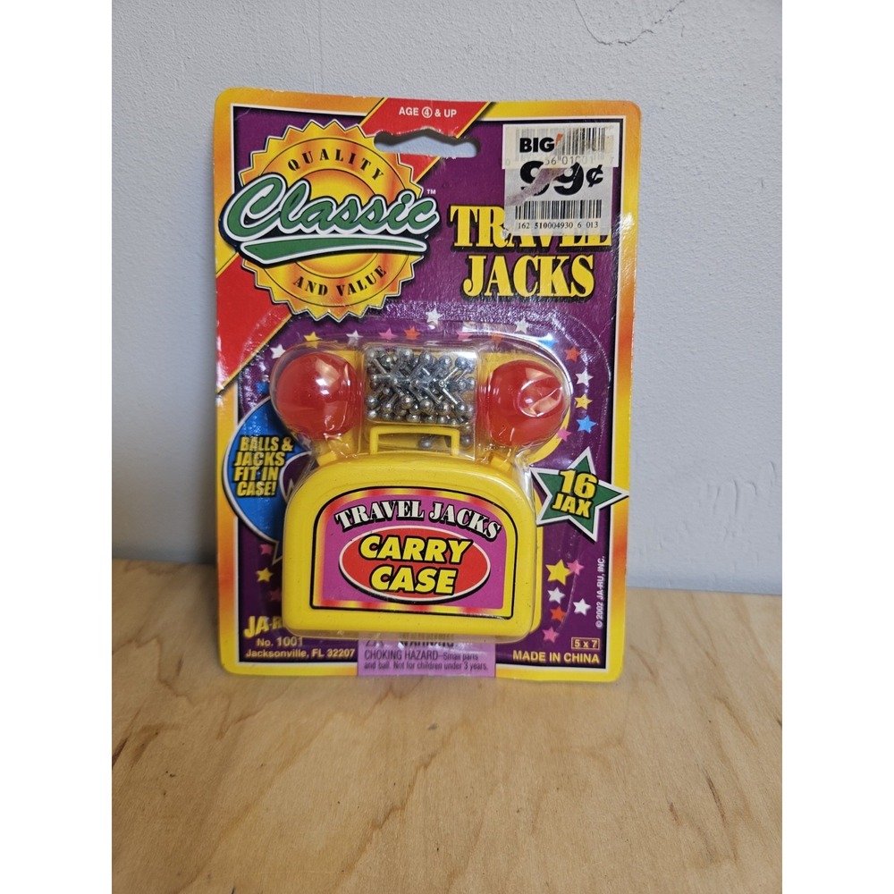 Vintage 2002 Classic Travel Jacks Game 16 Jax Carry Case Balls Sealed